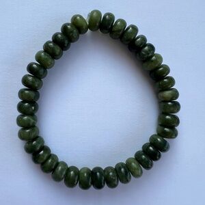 BJ11 7.9mm Genuine & Organic High Quality Forest Green Jade Handmade Bracelet